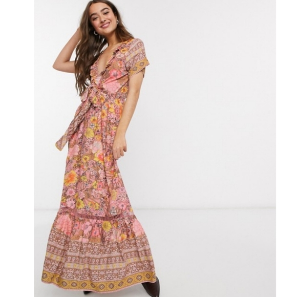 ASOS Dresses & Skirts - ASOS Sisters of the tribe deep plunge maxi dress